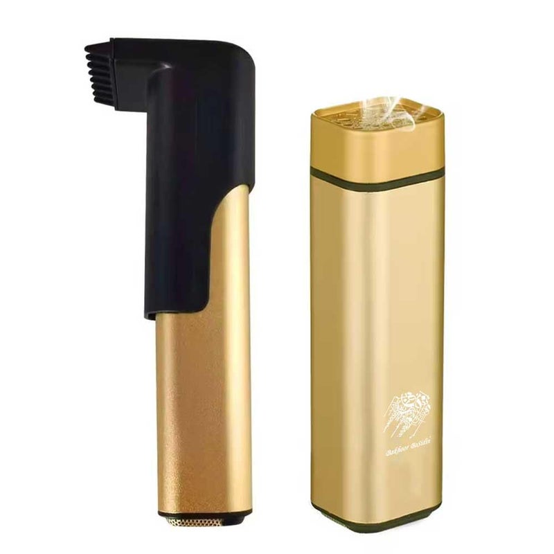 محرقة بخور كهربائية سريع التسخين محمولة مع مشط لتعطير الشعر وعطر العود والدوخون